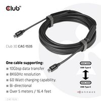 Club3D CAC-1535 USB cable 5 m USB 3.2 Gen 2 (3.1 Gen 2) USB - W126075044