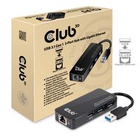 Club3D SenseVision USB 3.0 Hub 3-Port with Gigabit Ethernet - W124589660