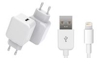 CoreParts USB Charger for iPhone & iPad 12W 5V 2.4A Output: Single USB-A with 2meter lightning cable for iPhone and iPad - W126359764