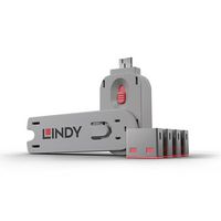 Lindy USB Port Blocker - Pack of 4, Colour Code: Pink - W124312230