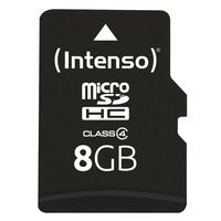 Intenso 8GB Micro SDHC + SD adapter - W124909100