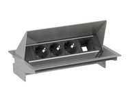 Bachmann Coneo Set connection panel, integrated, 3 outlets, grey metallic, powder-coated - W125898860