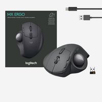 Logitech MX Ergo, RF Wireless + Bluetooth, Lithium Polymer (LiPo), Graphite - W124838513