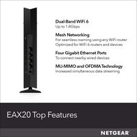 Netgear 802.11ax, 4x 1G RJ-45, 2.4/5 GHz, AX1800, WPS - W126258116