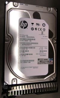Hewlett Packard Enterprise 2TB hot-plug dual-port SAS hard disk drive - 7,200 RPM, 6Gb/sec transfer rate, 3.5-inch large form factor (LFF), Midline, SmartDrive Carrier (SC) - Not for use in MSA products - W125336883