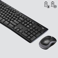 Logitech Wireless Combo Mk270 Keyboard Mouse Included Rf Wireless Qwerty Black, Silver - W128280759
