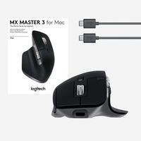 Logitech MX Master 3 for Mac Advanced Wireless Mouse, Bluetooth, Lithium Polymer (LiPo), Grey - W125840965