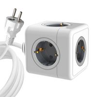 MicroConnect 5 way Schuko power cube with 1,5m cable, White - W126986101