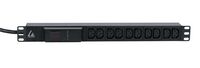 Lanview 19'' rack mount power strip, 16A with 10 x C13 socket and AMP meter - W125960711