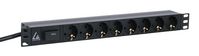 Lanview 19'' rack mount power strip, 16A with 8 x Schuko F outlets - W125960716