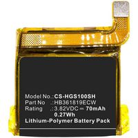 CoreParts Battery for Smartwatch 0.27Wh Li-Pol 3.82V 70mAh Black for Huawei Smartwatch Glory S1, MES-B19 - W125993973