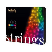 Twinkly Strings Christmas 100 LED RGB 8 meters, Black Wire, IP44 BT+Wifi, Music sensor, Control via Android or MacOS free app - W125762131