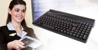 PrehKeyTec PMCI 111 A Keyboard, OCR, MSR, USB, ARINC MUSE certified, US QWERTY, Black color of housing and keys - W127144824