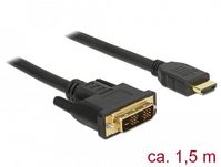 Delock Cable DVI 18+1 male > HDMI-A male 1.5 m - black - W127153317
