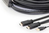 Digitus HDMI Premium HS connection cable, type A, w/ amp. M/M, 10.0m, Ultra HD 4K, HDMI 2.0, CE, bl, gold - W125424900