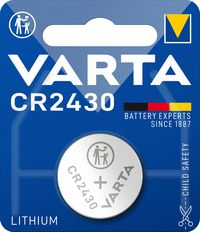 Varta CR 2430, 4g, 1.3 ccm, 3V, 280 mAh, - W124795803