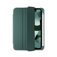 eSTUFF MIAMI Pencil Case for iPad 10.9 10th gen 2022 - Dark Green PU leather/Clear - W127084001