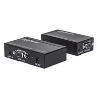 Manhattan VGA Cat5/5e/6 Extender, Extends video and audio signals up to 300m (Euro 2-pin plug) - W124803240