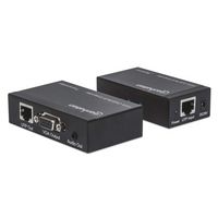 Manhattan VGA Cat5/5e/6 Extender, Extends video and audio signals up to 300m (Euro 2-pin plug) - W124803240