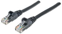 Intellinet Network Patch Cable, Cat6, 1m, Black, CCA (Copper Clad Aluminium), U/UTP (cable unshielded/twisted pair unshielded), PVC, RJ45 Male to RJ45 Male, Gold Plated Contacts, Snagless, Booted - W125300245