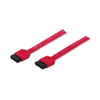 Manhattan SATA Data Cable, 7-Pin, Male to Male, 50cm, 6 Gbps, Shielded, Red, Polybag - W124609379