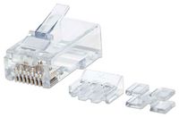 Intellinet RJ45 Modular Plugs Pro Line, Cat6A, UTP, 3-prong, for solid wire, 50 µ gold-plated contacts, 80 pack - W125310264