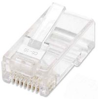 Intellinet RJ45 Modular Plugs, Cat5e, UTP, 3-prong, for solid wire, 15 µ gold plated contacts, 100 pack - W125305071