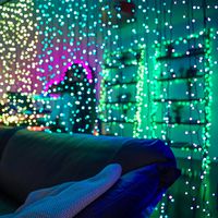 Twinkly Curtain Special Edition 210 LEDs RGB+WW 210x100 cm, IP44, Transparent wire, BT-Wifi, Music Sensor, Control via Android or MacOS free app - W125762869