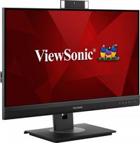ViewSonic 27" QHD Frameless IPS Monitor with Webcam, HDMI, DisplayPort in, USB type C (90W charging), RJ45 Ethernet, 2 USB, Speakers and Full Ergonomic Stand with large tilt angle, dual direction pivot - W127155417