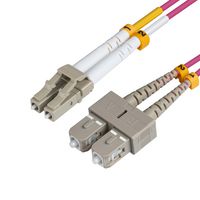 MicroConnect Optical Fibre Cable, LC-SC, Multimode, Duplex, OM4 (Erica Violet), 2m - W124350502