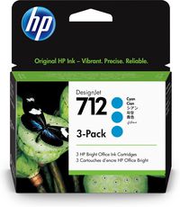 HP 712 3-pack 29-ml Cyan DesignJet Ink Cartridge - W125916948
