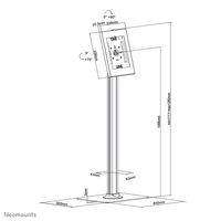 Neomounts FL15-650WH1 tilt- and rotatable tablet floor stand for 9,7-11" tablets - White - W126992618