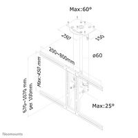 Neomounts by Newstar NewStar TV/Monitor Ceiling Mount for 37"-75" Screen, Height Adjustable - Silver - W124768965