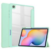 CoreParts Samsung Galaxy Tab S6 Lite 2020-2022 Tri-fold Transparent TPU cover built-in S pen holder with auto wake function - Mint Green - W128163551