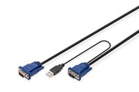 Digitus KVM Cable-Set,VGA,PS/2-Mouse,PS/2-Keyboard, USB black, 1,8 m - W124593745
