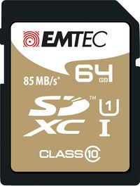 Emtec SD Card 64GB SDXC (CLASS10) Gold + Kartenblister 28 - W128215330