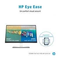 HP E24t G4 60.5 cm (23.8") 1920 x 1080 pixels Multi-touch Black, Silver - W127045940