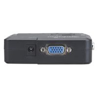 Manhattan Kvm Switch Compact 2-Port, 2X Usb-A, Cables Included, Audio Support, Control 2X Computers From One Pc/Mouse/Screen, Black, Lifetime Warranty, Boxed - W128253490