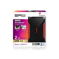 Silicon Power Armor A15 2Tb External Hard Drive 2000 Gb Black, Red - W128253519
