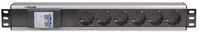 Intellinet 19" 1.5U Rackmount 6-Way Power Strip - German Type", With Double Air Switch, No Surge Protection, 1.6M Power Cord (Euro 2-Pin Plug) - W128253700