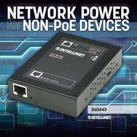 Intellinet Power Over Ethernet (Poe+) Splitter, Ieee802.3At, 5, 7.5, 9 Or 12 V Dc Output Voltage - W128261296