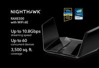 Netgear Nighthawk Raxe500 Wireless Router Gigabit Ethernet Tri-Band (2.4 Ghz / 5 Ghz / 6 Ghz) Black - W128273798