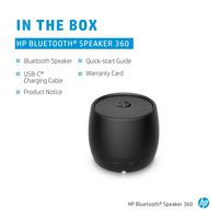 HP Black Bluetooth Speaker 360 Mono Portable Speaker - W128274027