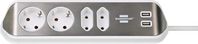Brennenstuhl Power Extension 2 M 4 Ac Outlet(S) Indoor Silver, White - W128276603
