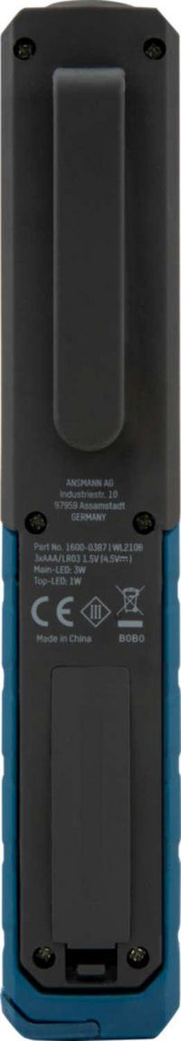 ANSMANN Wl210B Black, Blue Hand Flashlight Cob Led - W128276880