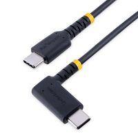 StarTech.com 3Ft (1M) Usb C Charging Cable Right Angle - 60W Pd 3A - Heavy Duty Fast Charge Usb-C Cable - Black Usb 2.0 Type-C - Rugged Aramid Fiber - Usb Charging Cord - W128278910