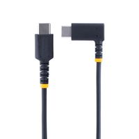 StarTech.com 3Ft (1M) Usb C Charging Cable Right Angle - 60W Pd 3A - Heavy Duty Fast Charge Usb-C Cable - Black Usb 2.0 Type-C - Rugged Aramid Fiber - Usb Charging Cord - W128278910