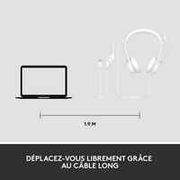 Logitech H390 Headset Wired Head-Band Office/Call Center Usb Type-A White - W128280967