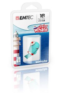 Emtec Sailor Whale Usb Flash Drive 16 Gb Usb Type-A 2.0 Blue - W128285889