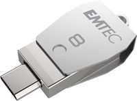 Emtec T250B Usb Flash Drive 8 Gb Usb Type-A / Micro-Usb 2.0 Stainless Steel - W128286740